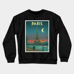Paris France Eiffel Tower on Seine River at Sunset  Print Crewneck Sweatshirt